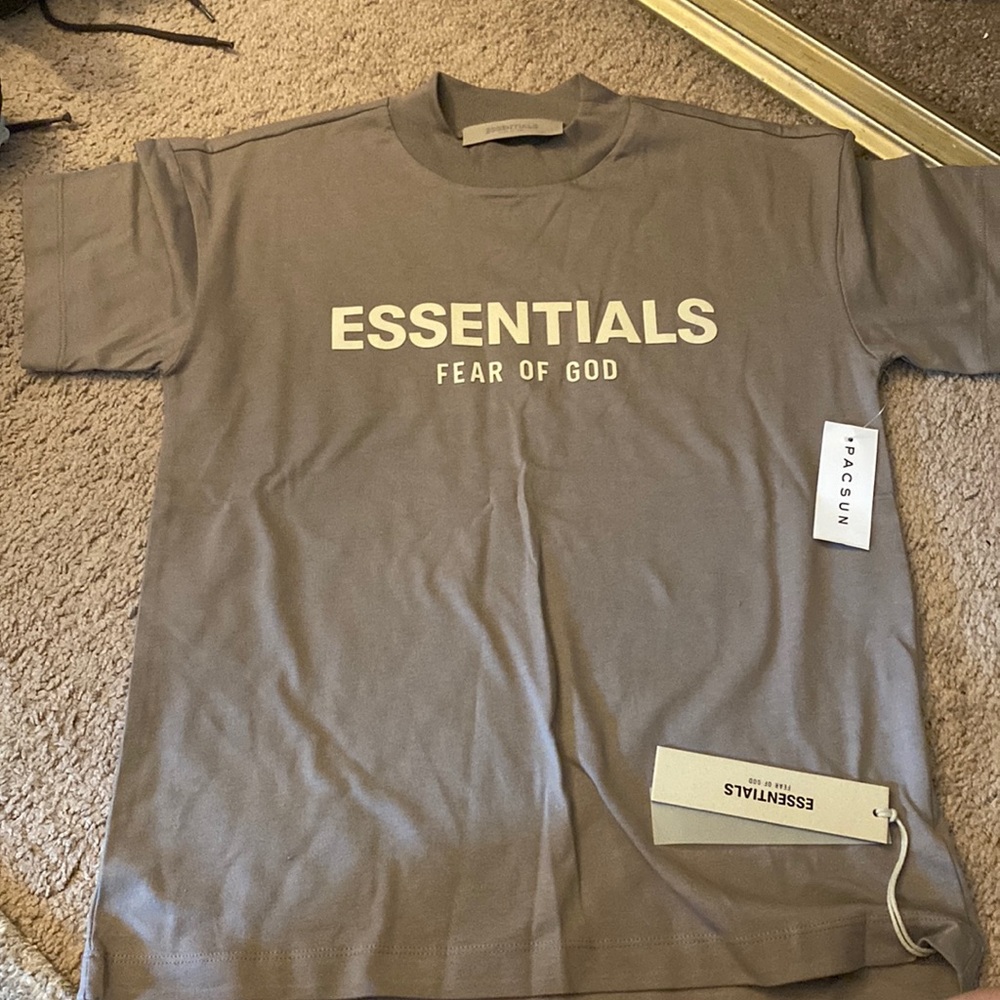 Essentials Taupe Shirt- Size Kids 10